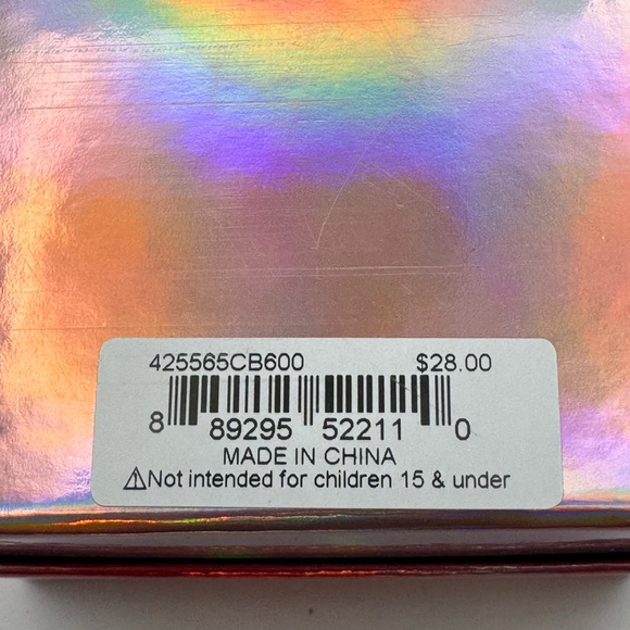 New W/ Tags Betsey Johnson Radish Heart Drop Earrings Iridescent Crystal Accents - Picture 10 of 11